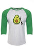 Ava Avocado Paddle Raglan 3/4 Sleeve Shirt